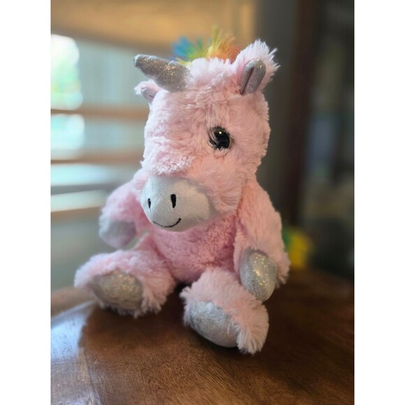 Spark Create Imagine Pink Rainbow Silver Unicorn Plush Stuffed Animal Toy - Picture 2 of 6